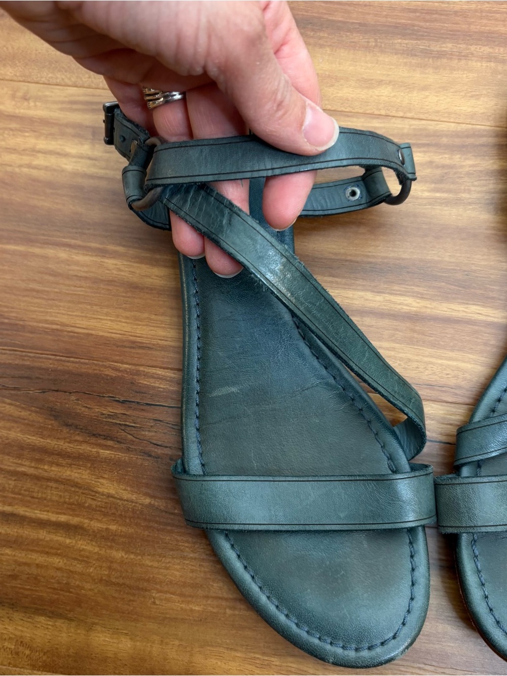 Frye Blue Leather Strappy Sandals Size 8 - Picture 3 of 7